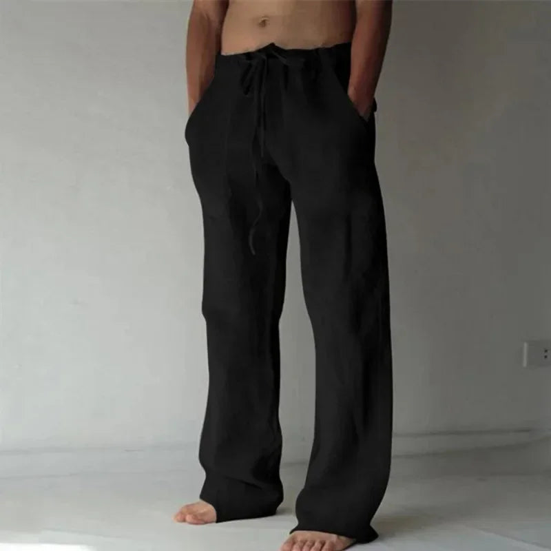 Men's Cotton Linen Casual Pants Male Shorts Pants Breathable Trousers Fitness Streetwear for Men Clothing Jogging Autumn Summer - Ellianto fashion Men's