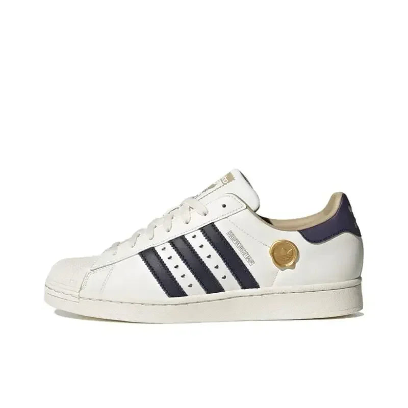 Adidas Originals Superstar Men's Women's Skateboarding Shoes, Lightweight, Durable, Non-slip, Low-top Board Shoes, Black/White - Ellianto fashion Men's