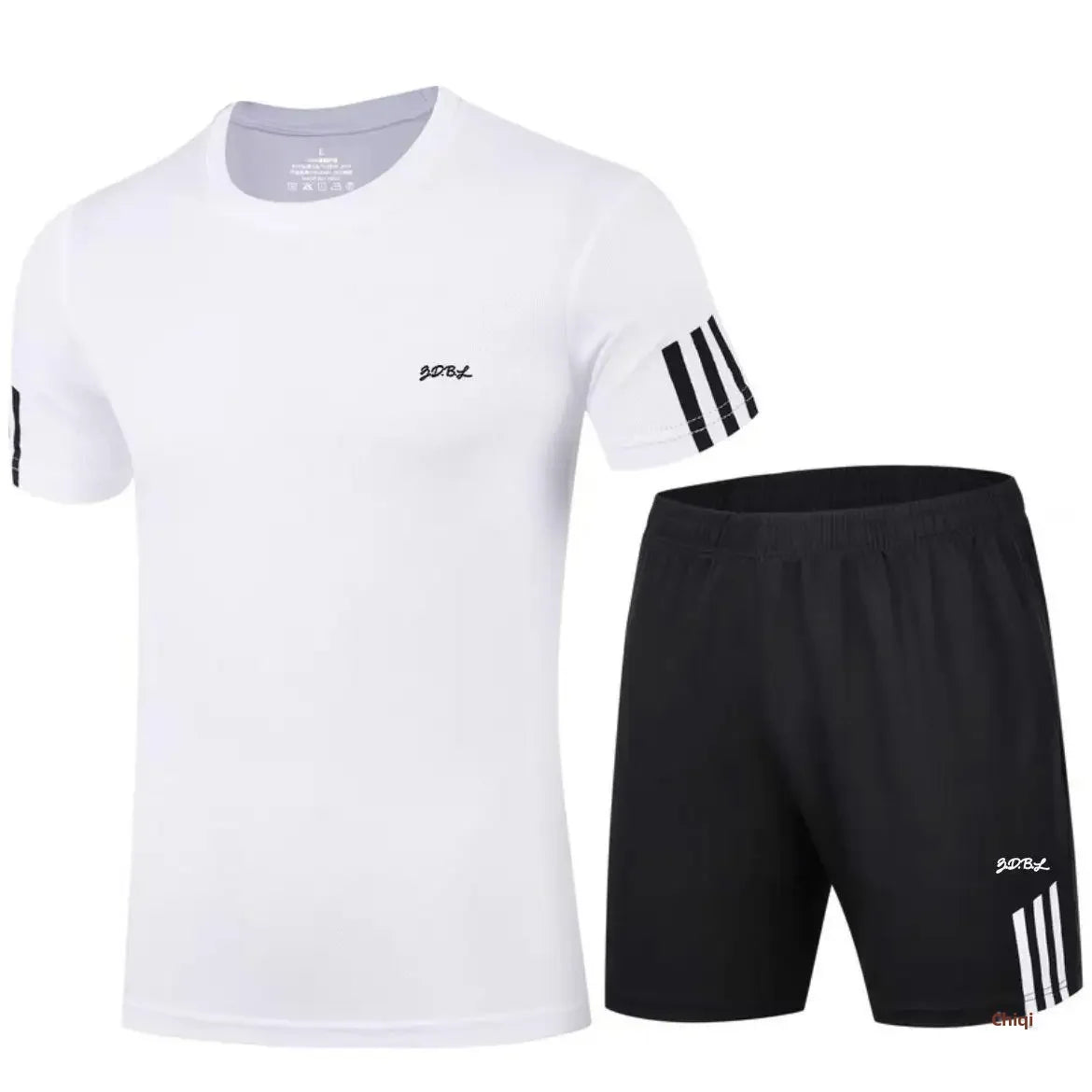 2025 Summer New Men's Round Neck Short Sleeve Casual Loose-fit Quick Dry Breathable Sports Suit - Ellianto fashion Men's