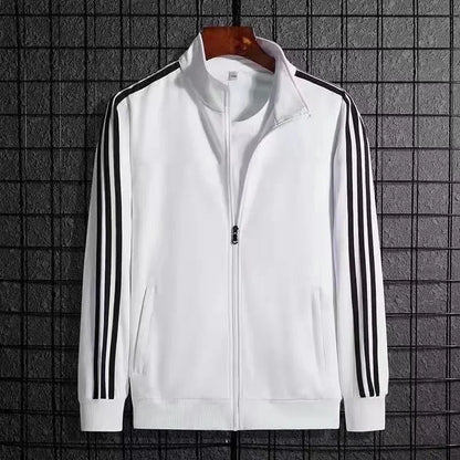 Casual Sportswear Set for Men Spring Autumn Thin Three-Stripes Open Cardigan Hoodie Pants Combo Lightweight Male Outfit - Ellianto fashion Men's