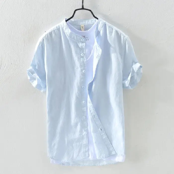 Effortless Elegance: Premium Men’s Business-Casual Cotton Shirt – Stay Sharp, Stay Comfortable, All Summer Long