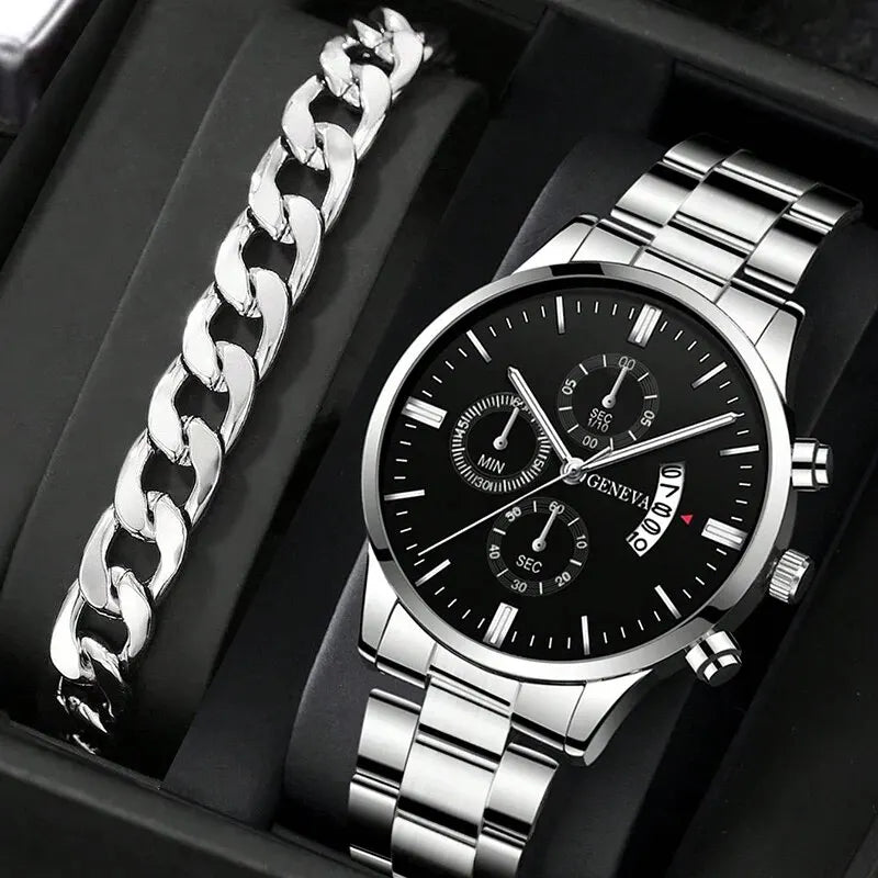 Fashion Men Watch Luxury Calendar Quartz Wrist Watch Business Watches Man Clock Male Bracelet Wristwatch - Ellianto fashion Men's