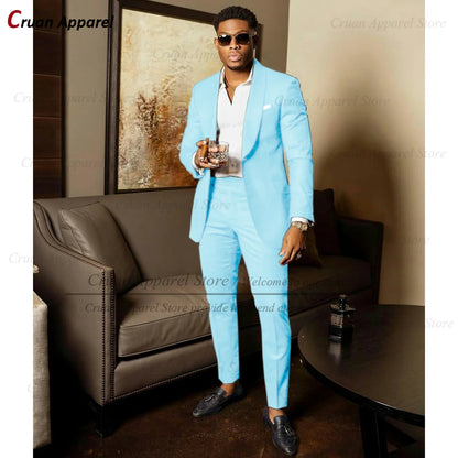 2025 Green Suits for Men Tailor-made Groom Wedding Suits Tuxedo Best Man Blazer Pants 2 Pieces Trendy Fashion Marriage Costume - Ellianto fashion Men's