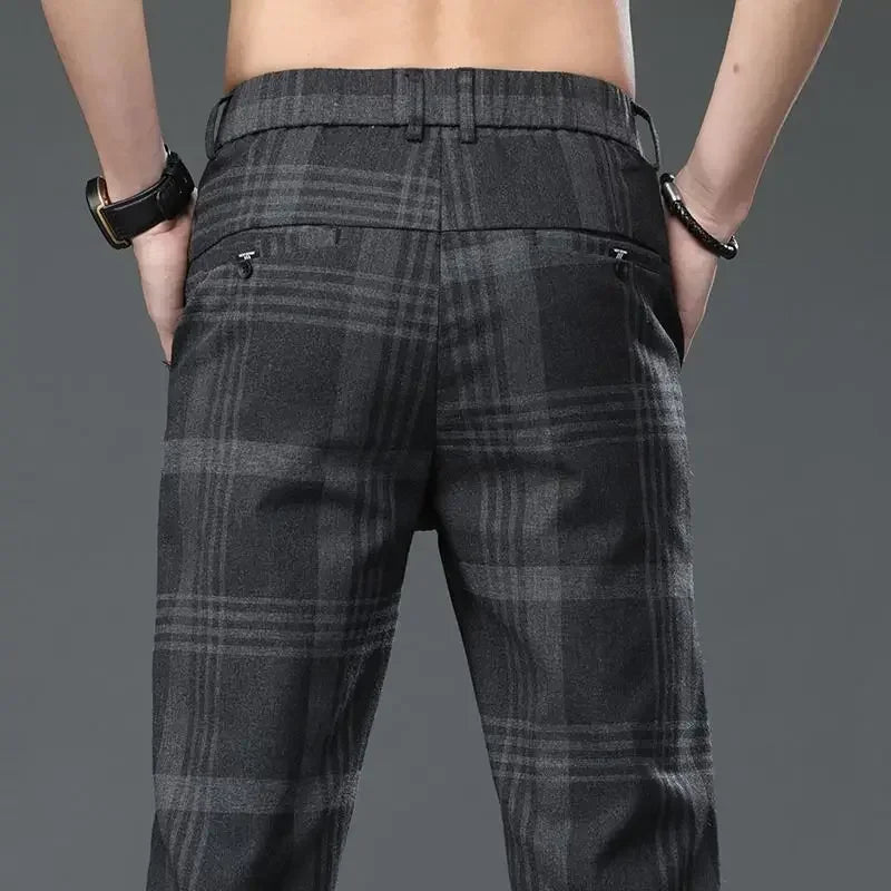Work Social Tailoring Man Suits Pants Gray Business Trousers for Men Office Summer 2025 New in Chinese Homme Formal High Quality - Ellianto fashion Men's