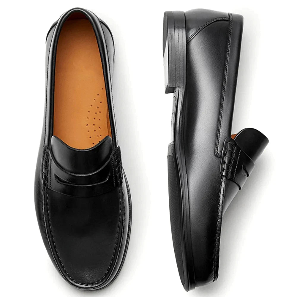 Vintage Top Layer Genuine Leather Slip on Loafers Breathable Moccasins Driving Design Casual Cowhide Shoes for Men - Ellianto fashion Men's