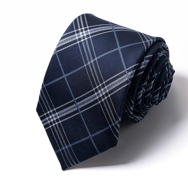High-quality Wedding Ties For Men Fashion New Style Blue Strip Print Neckties Daily Office Apparel Accessories Gift For Man - Ellianto fashion Men's