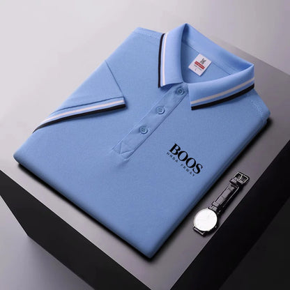 2025 Men's New Summer Embroidery Business Casual Short Sleeved POLO Shirt Fashion Short Sleeved Cool Breathable Top Polo Shirt - Ellianto fashion Men's