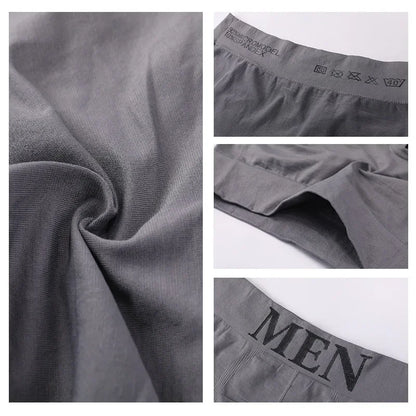 3Pcs/Lot Men's Panties Underwear Boxers Breathable Man Boxer Solid Underpants Comfortable Male Brand Shorts Black Blue Underwear - Ellianto fashion Men's