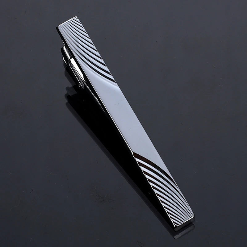New Metal Gold Color Tie Clip With Chain For Men Wedding Necktie Tie Clasp Clip Gentleman Ties Bar Tie Pin For Men's Accessories - Ellianto fashion Men's