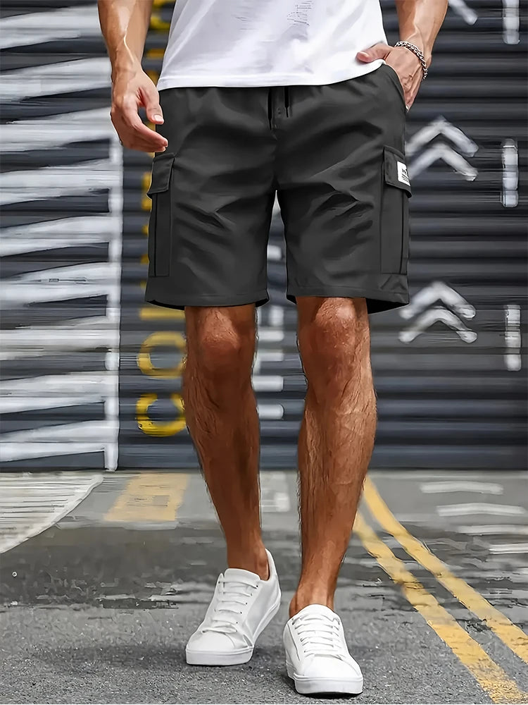 Big Pocket Men's Shorts Casual Work Cool Pants with point Loose Fit Clothing Waist Sports Male Outfit Shorts - Ellianto fashion Men's