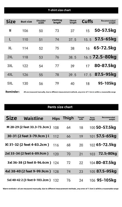 Ice Silk Loose Fit Short Sleeve Men's T-Shirt Set Chinese Style Summer Lightweight Big Size Tang Suit Two Piece Set - Ellianto fashion Men's