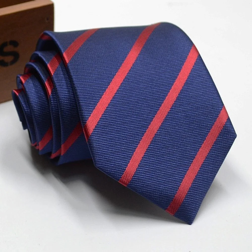Classic Stripe Necktie Men Business Formal Wedding Tie 8cm Blue Black Pink Red Neck Ties Fashion Shirt Dress Accessories - Ellianto fashion Men's