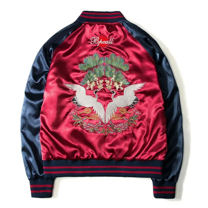 Men’s Reversible Baseball Jacket – Lightweight Spring-Autumn Varsity Style with Embroidered Detail for Effortless Streetwear and Versatile Wear