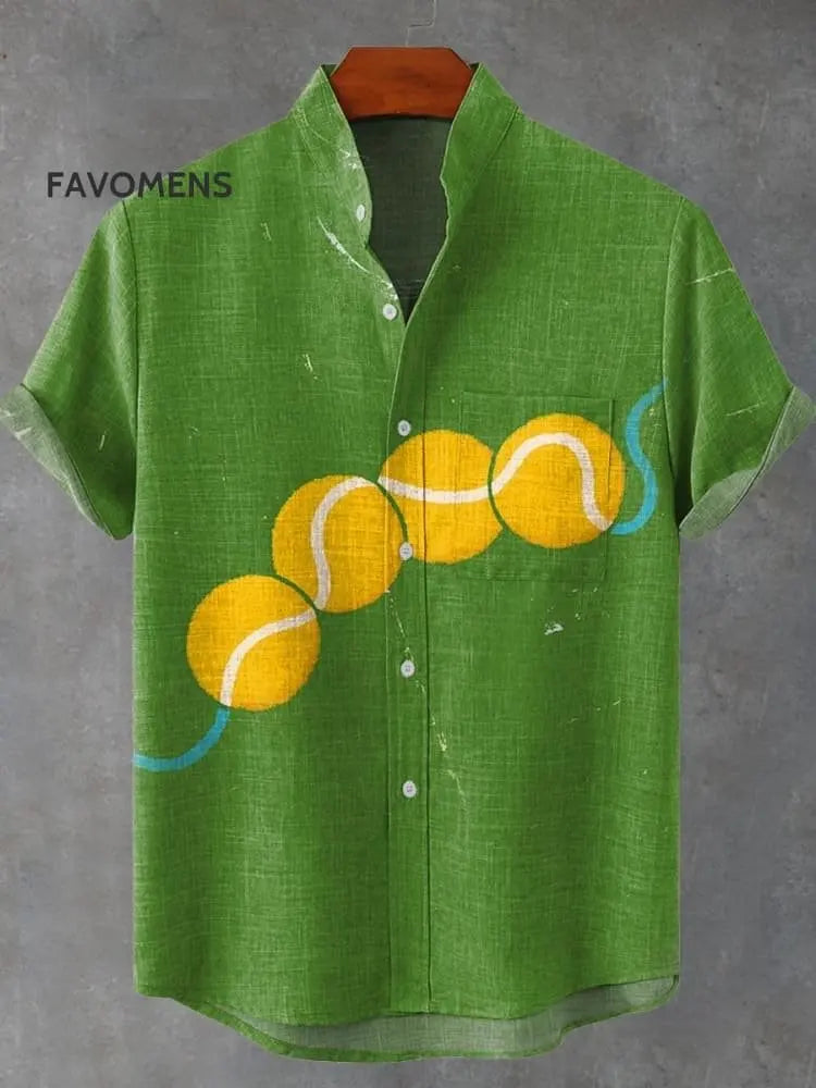 New Men's Linen Short Sleeve Shirt with Casual Animal Pattern, Fashionable Summer Top, New Collection - Ellianto fashion Men's
