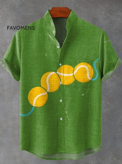 New Men's Linen Short Sleeve Shirt with Casual Animal Pattern, Fashionable Summer Top, New Collection - Ellianto fashion Men's