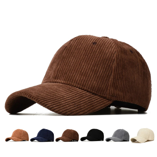 Corduroy Baseball Caps for Men Women Solid Color Sunshade Baseball Hat Men's Trucker Hats Dad Hats - Ellianto fashion Men's
