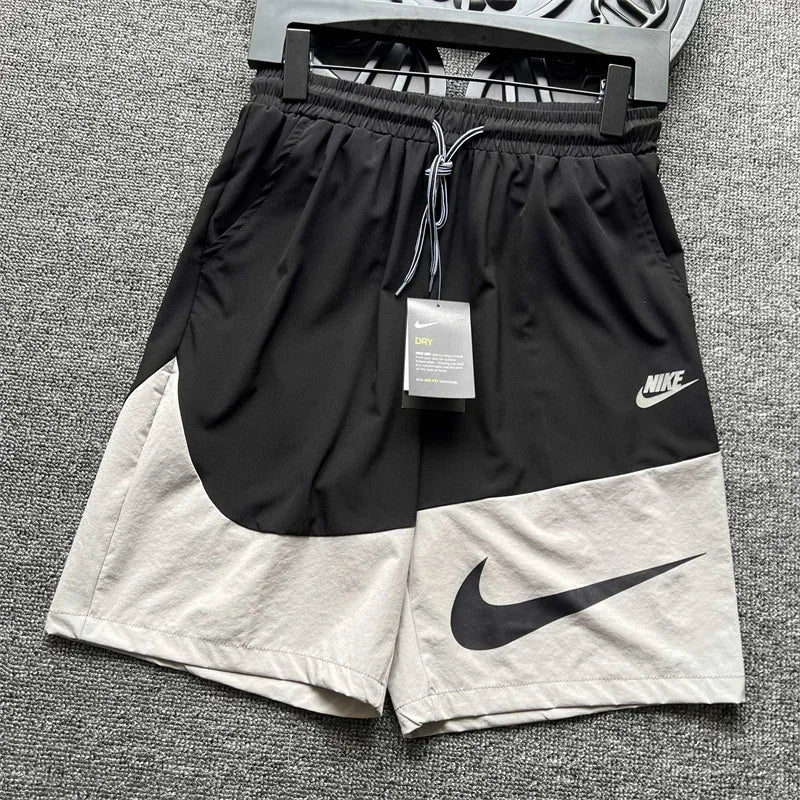 Nike Men's Breathable Shorts, Above The Knees, Moisture-wicking, Quick-dry, Athletic, Loose-fit Sweatpants, Black/Red/White - Ellianto fashion Men's