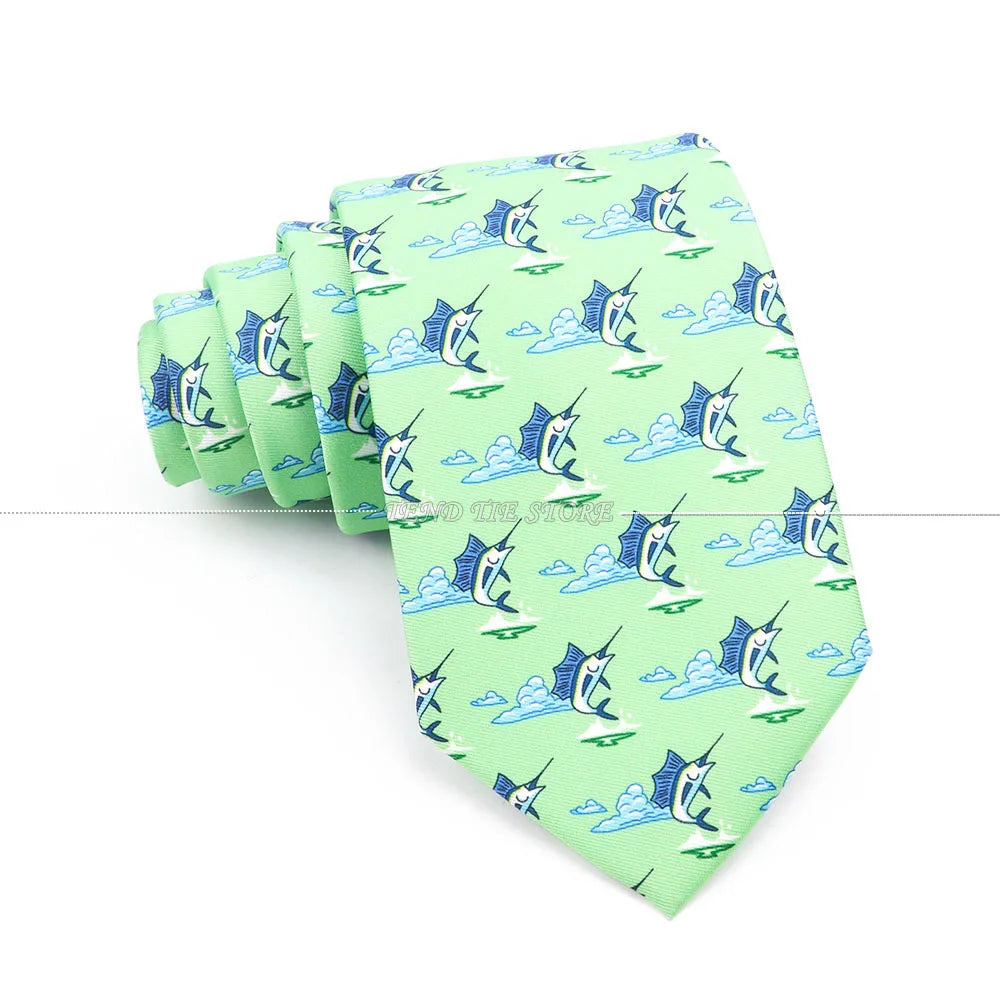 New 42 Colors Men Thin Silk Tie Soft Novelty Animal Fruit Skeleton Cravatas Casual Party Wedding Accessories Gift Free Shipping - Ellianto fashion Men's