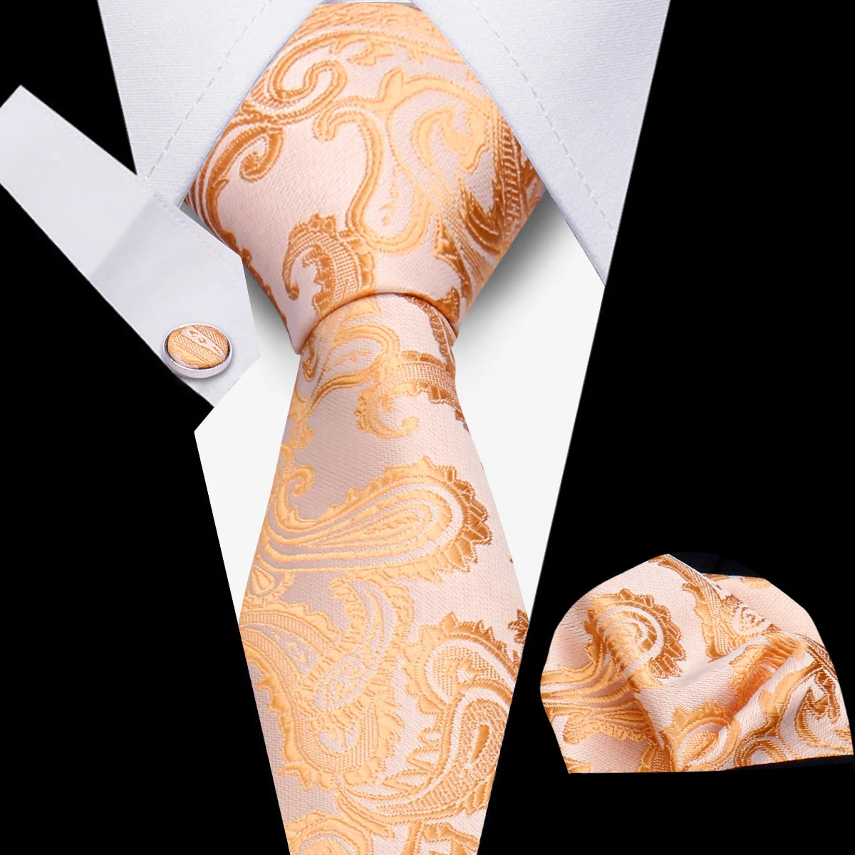 Tie Men Business Necktie Set Classic Plaid Cufflinks Handkerchief For Suit Wedding High Quality 3pcs Ties Sets Formal Gravata - Ellianto fashion Men's