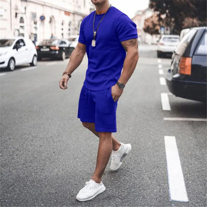 Men's Casual Sports Suit Quick Drying Short Sleeved T-shirt Loose Shorts Street Trend Two-piece Set Multi-color - Ellianto fashion Men's