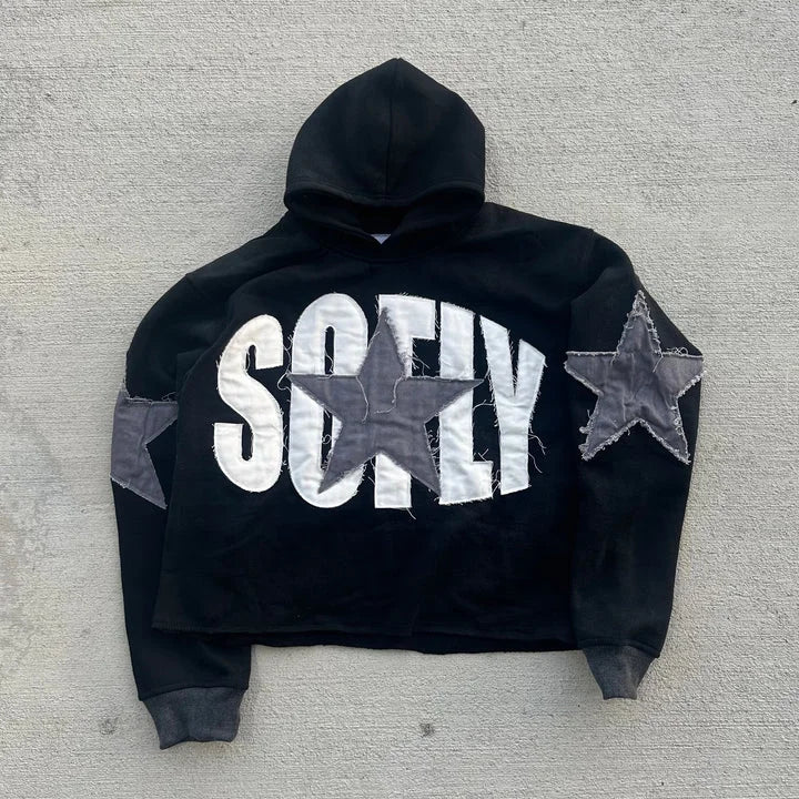 American Retro Fur Collar Flag Printing Oversize Zipper Hoodie Men's and Women's Y2K New Harajuku Hip Hop Goth Casual Sweatshirt