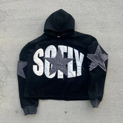 Harajuku Plum-Embroidered Oversized Hoodie – Retro Y2K Gothic Style and Effortless Comfort for the Modern Gentleman