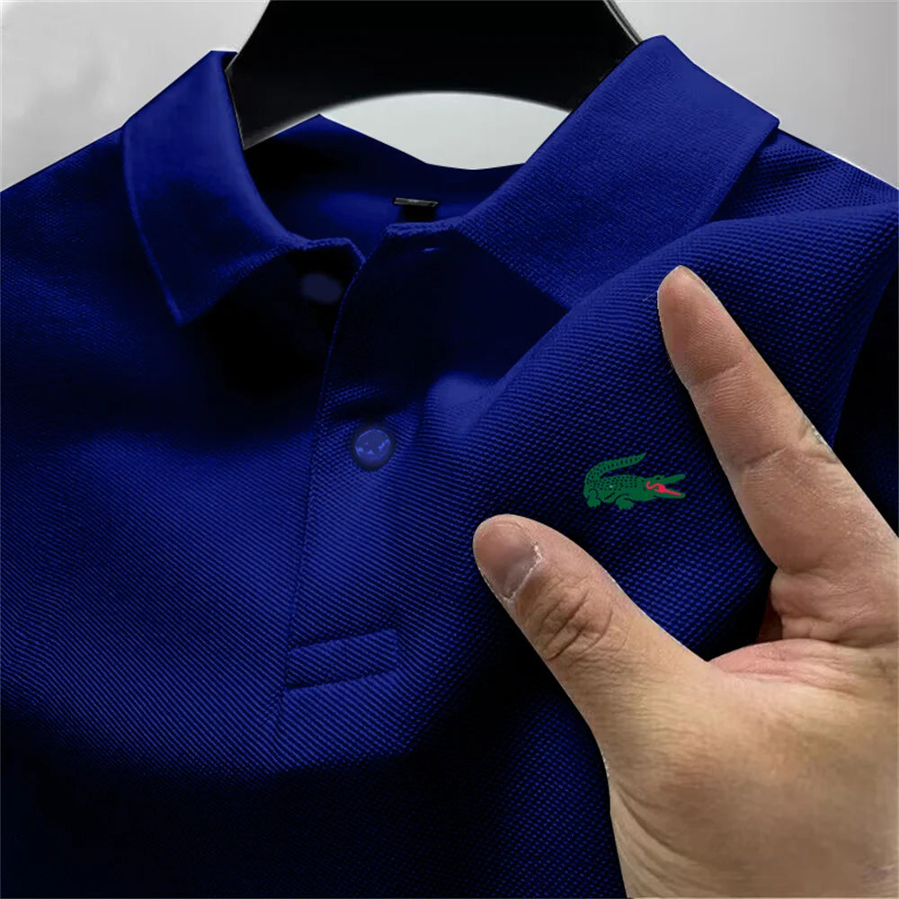 Summer men's outdoor sports golf POLO shirt lapel street casual top versatile business high quality quick-drying breathable top - Ellianto fashion Men's