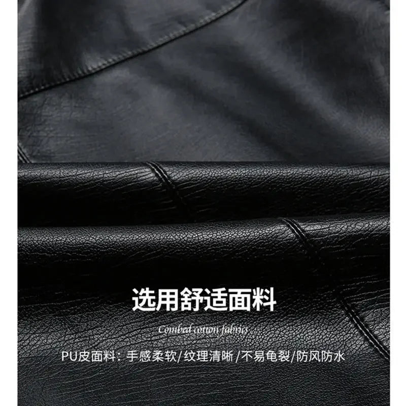 brand Vintage Leather Jacket Streetwear Casual Blazer Jackets Man Outerwear Men Leather Suit Jacket Men Slim Fit Coats - Ellianto fashion Men's