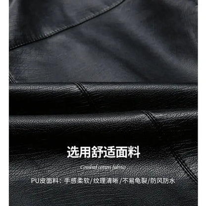 brand Vintage Leather Jacket Streetwear Casual Blazer Jackets Man Outerwear Men Leather Suit Jacket Men Slim Fit Coats - Ellianto fashion Men's