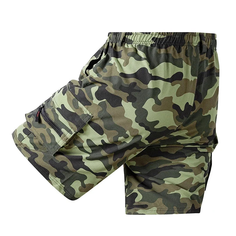 Men's Loose Cargo Shorts Multiple Pockets Sports - Inspired Casual Style Summer Running Half Pants for Outdoor Beach Fun - Ellianto fashion Men's