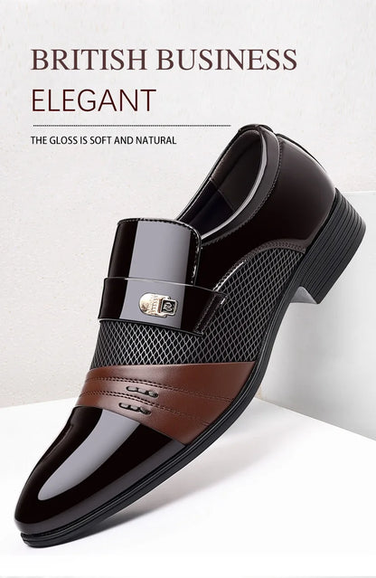 Oxford Shoes Men's Luxury Lacquer Wedding Shoe Pointed Toe Dress Shoes for Men Classic Business Men Leather Shoes Big Size 38-48 - Ellianto fashion Men's