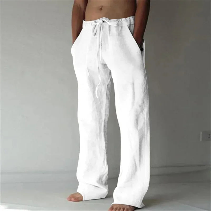 Men's Cotton Linen Casual Pants Male Shorts Pants Breathable Trousers Fitness Streetwear for Men Clothing Jogging Autumn Summer - Ellianto fashion Men's