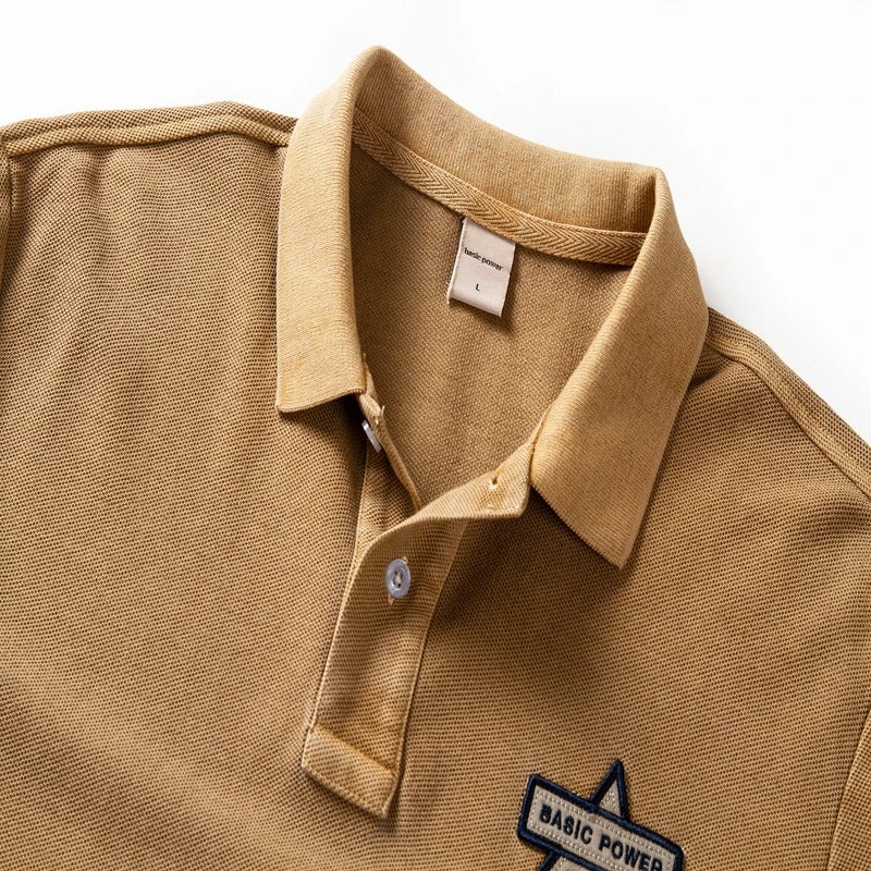 Summer Mens Polo shirts Cotton Shirts Short Sleeve Letter Embroidered Emblem Simple Shirt for Male Size M-3XL BP13205 - Ellianto fashion Men's