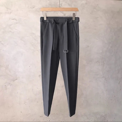 Draped Office Trousers For Men Fluid White Man Suits Pants Work Summer 2024 Chinese Homme Clothing Premium Stylish Formal 2025 trend - Ellianto fashion Men's