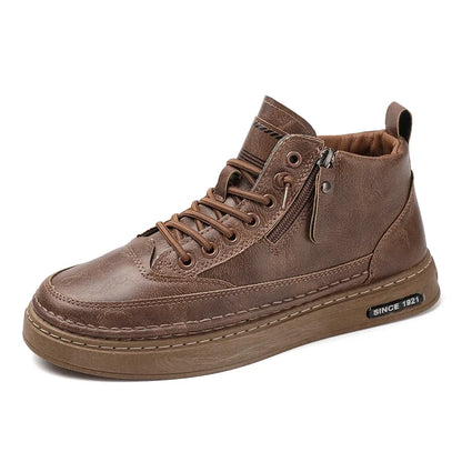Men Boots Winter High Top Leather Shoes Fashion Cotton Shoes Fashion Ankle Boots Business Casual Outdoor Shoes Male Sneakers New - Ellianto fashion Men's