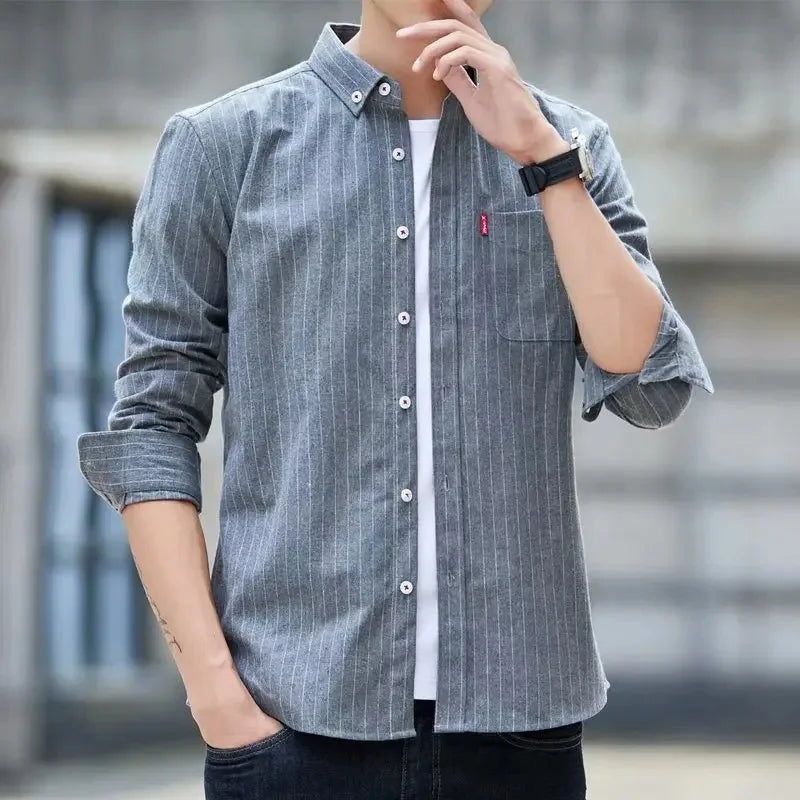 Spring-Summer Plaid Long-Sleeve Shirt – Lightweight, Durable Comfort and Effortless Style for the Modern Working Man