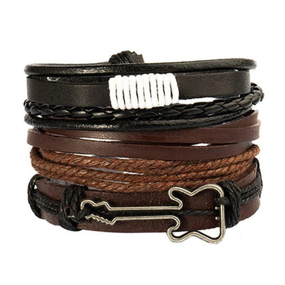 06 2025 Leather Braided Bracelet For Men - Ellianto fashion Men's