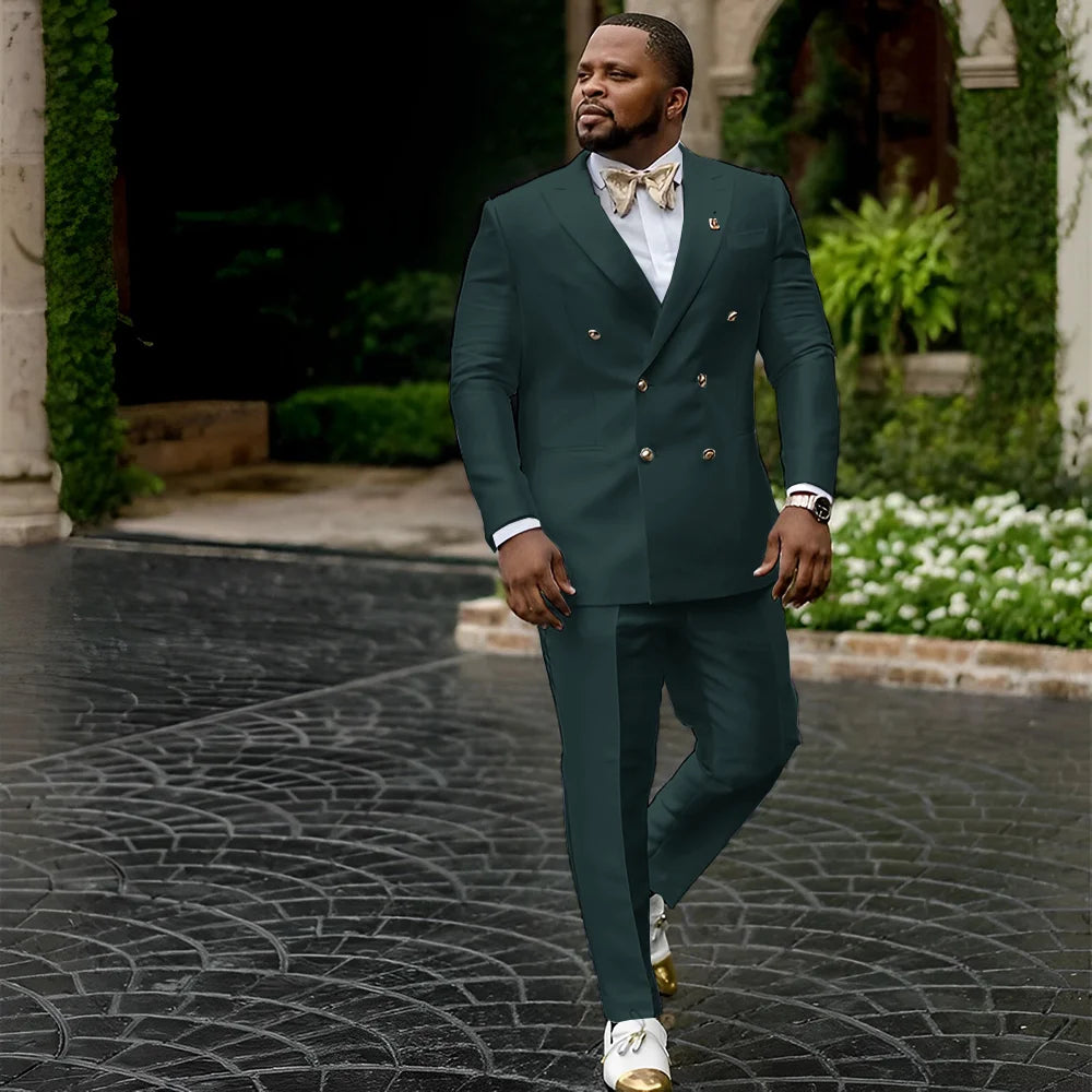 White Satin Men's Suit 2 Piece Peaked Collar Blazer Double Breasted Jacket Wedding Groom Tuxedo Elegant Men's CustomizationXS-5X - Ellianto fashion Men's