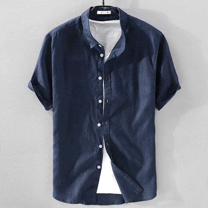 100% Linen Short-Sleeve Shirt – Lightweight Cotton-Linen Comfort and Relaxed Summer Style for the Modern Gentleman