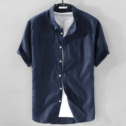 100% Linen Short-Sleeve Shirt – Lightweight Cotton-Linen Comfort and Relaxed Summer Style for the Modern Gentleman