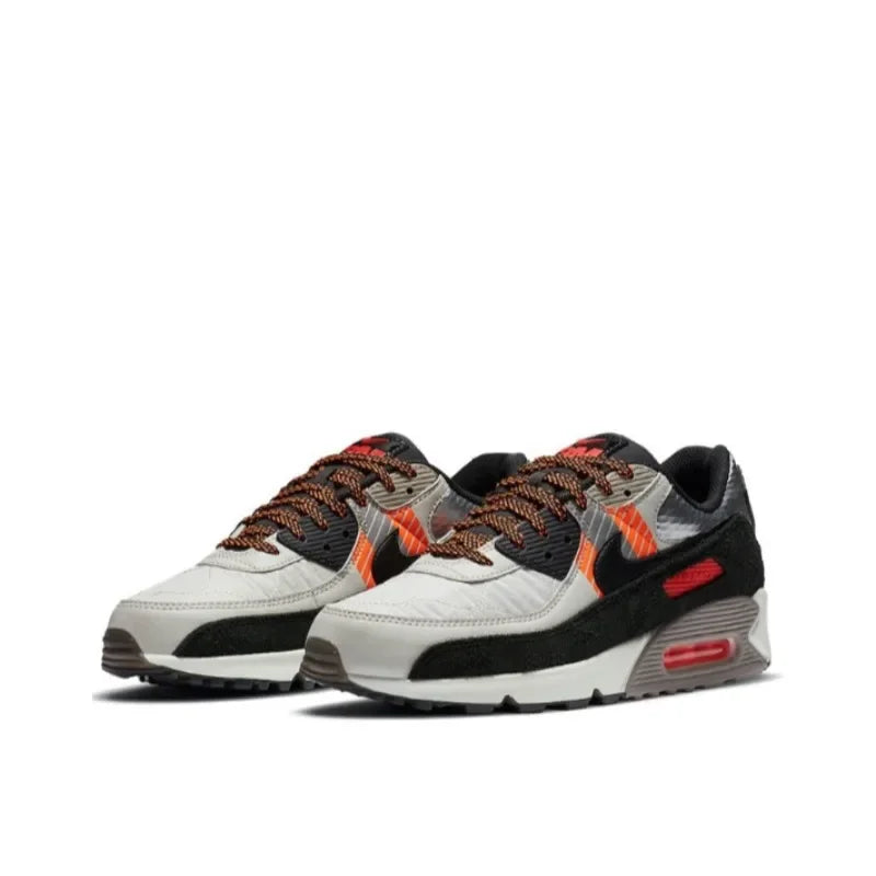 Nike Air Max 90 Fashionable Versatile Comfortable Height-increasing Air-cushioned Shock-absorbing Casual Running Shoe Black - Ellianto fashion Men's