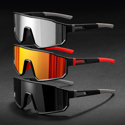 Men's Oversized Cycling Glasses for Men Bicycle Windproof Colorful Coating Sunglasses Outdoor Sports Motorcyc - Ellianto fashion Men's
