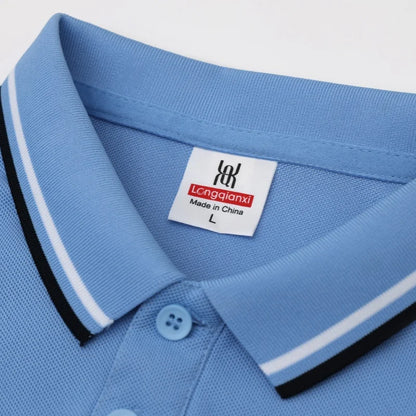 Summer Ice Silk Polo Shirt High-End T-Shirt Solid Color New Half Sleeve Non-Marking Casual Lapels Business Thin Menswear - Ellianto fashion Men's