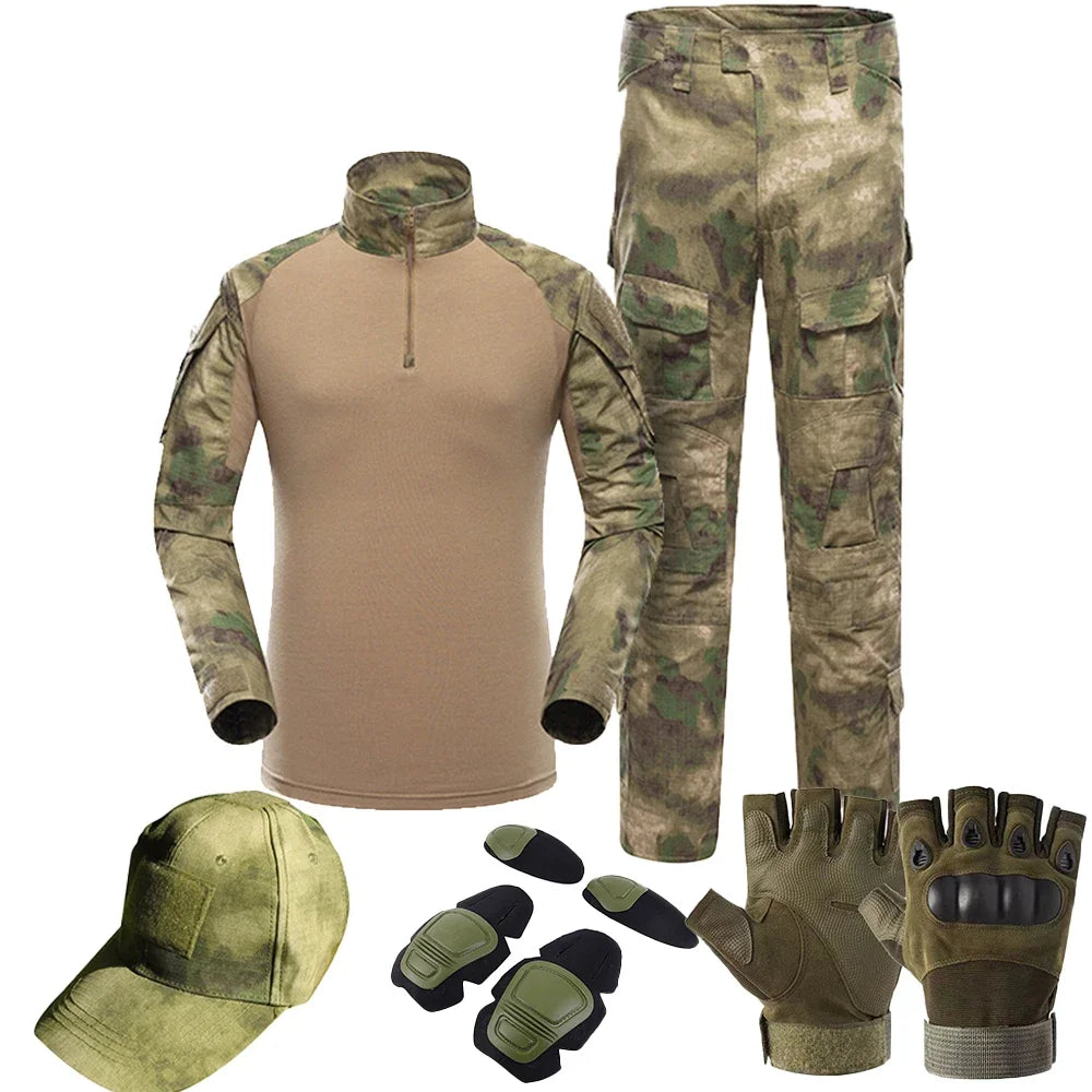 Tactical Uniform Suits Milit Outdoor Camouflage Suit Hunting Shirts Pants Fish Trainning Airsoft Paintball Clothes Sets - Ellianto fashion Men's