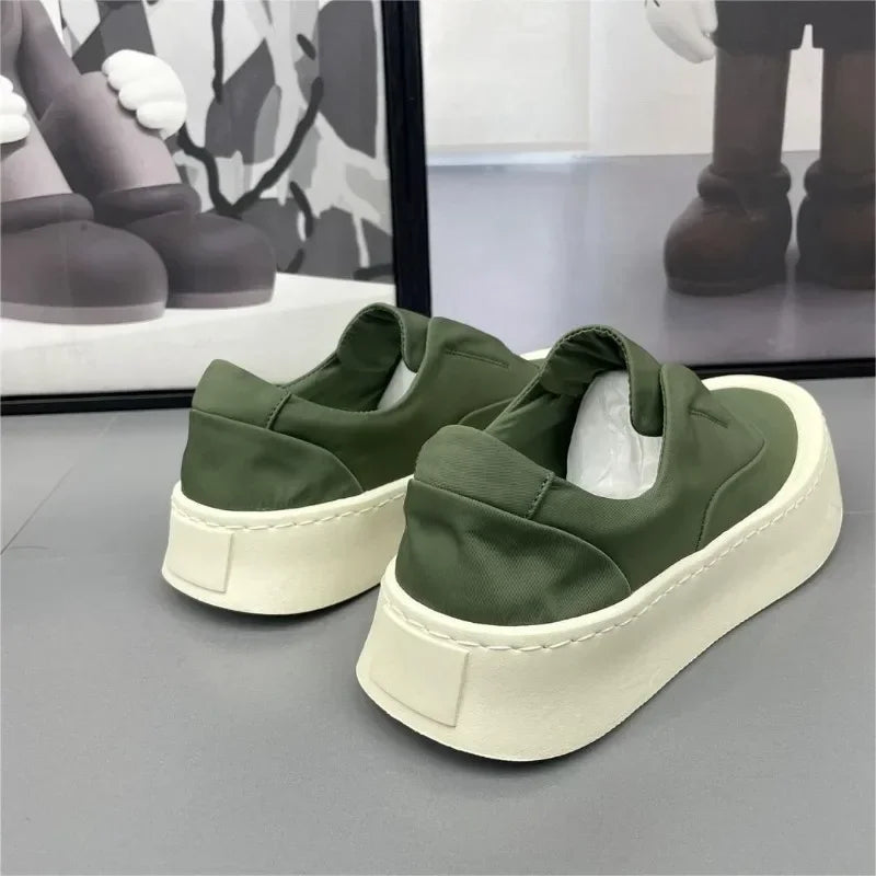 Men's Shoes 2025 New Solid color Fashion Casual Shoes Flat bottom Breathable Walking Shoes Comfortable Loafers Platform Sneakers - Ellianto fashion Men's