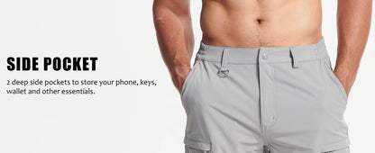 TACVASEN Summer Moisture Wicking Casual Shorts Mens Cargo Work Shorts Running Jogging Sports Bottoms Nylon Rip-Stop Short Pants - Ellianto fashion Men's