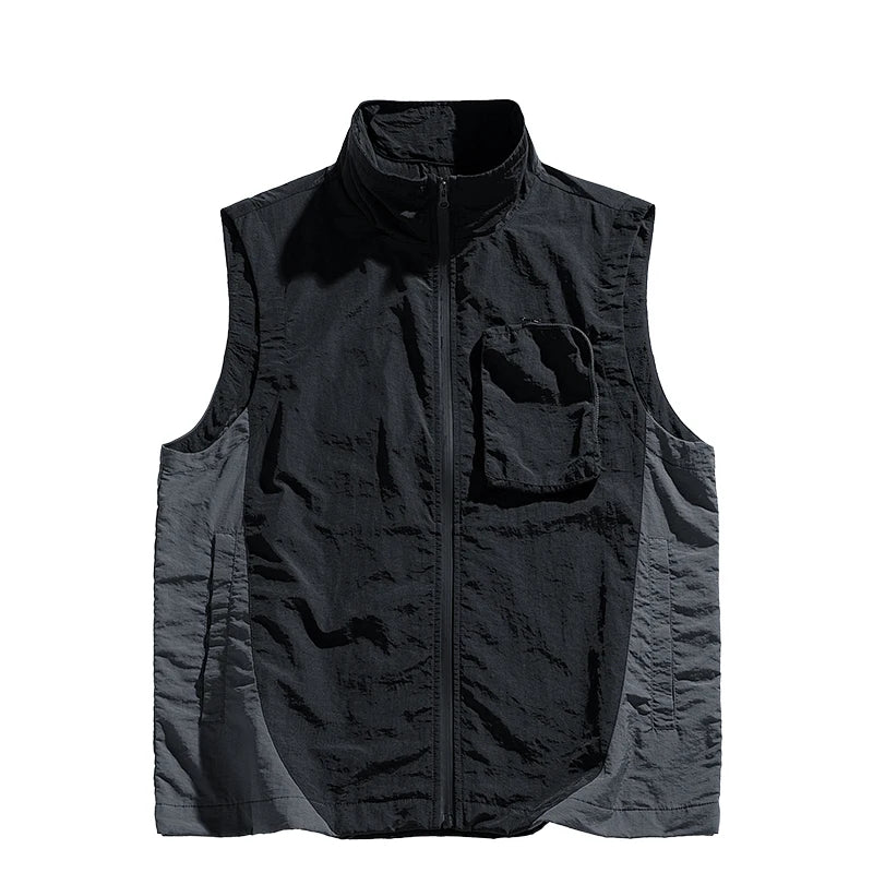 Men's vest for spring and summer new outerwear for camping hiking outdoor charging fashionable trend simple and high-end vest - Ellianto fashion Men's