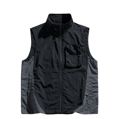 Men's vest for spring and summer new outerwear for camping hiking outdoor charging fashionable trend simple and high-end vest - Ellianto fashion Men's