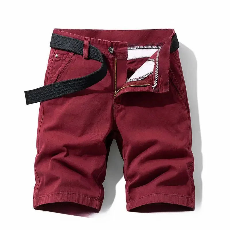 Casual Men's Shorts Trendy Cotton Color Versatile Slim Fit Work Pants Five Minute Pants Loose Fit Casual Style - Ellianto fashion Men's