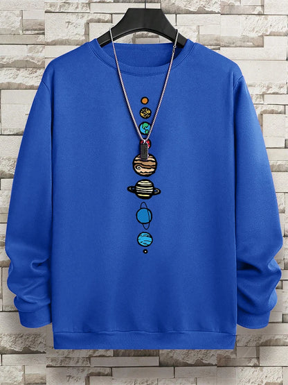 Planets In The Solar System Men Women Hoody Cartoon Crewneck Clothes Casual Comfortable Sweatshirts Warm Pullover Sweatshirt